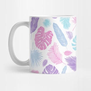 Pastel Tropical Leaves Pattern | Monstera Leaf Mug